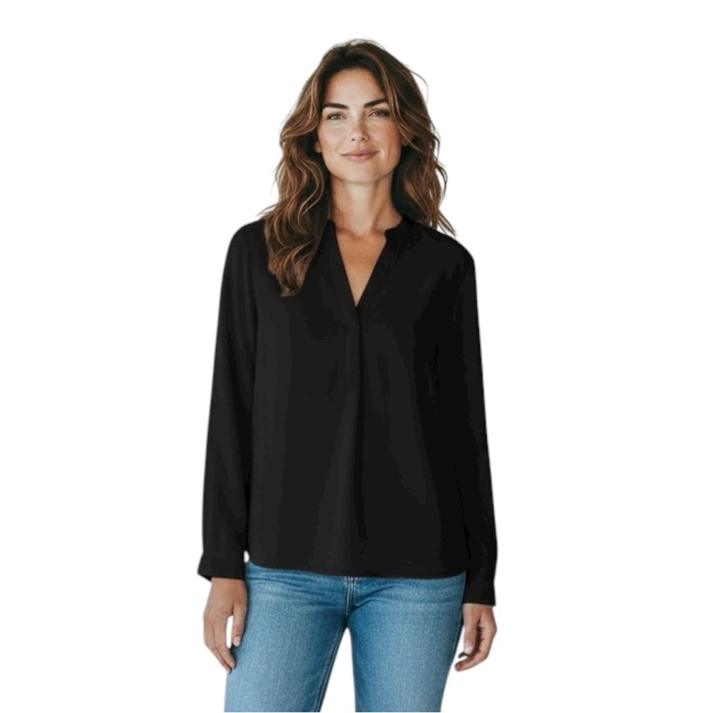 Audrey & Celine Size XL Black Long Sleeve Blouse